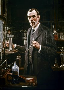 Sir William Ramsay a laboratóriumában alkotó: Mark Richard Milbanke