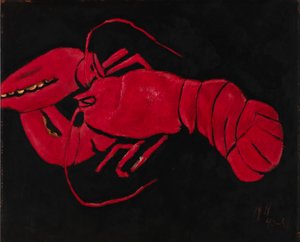 Hummer auf schwarzem Hintergrund alkotó: Marsden Hartley