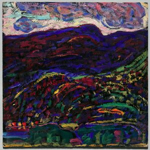 Kezar-tó, Őszi este, 1910 körül (olaj, karton) alkotó: Marsden Hartley