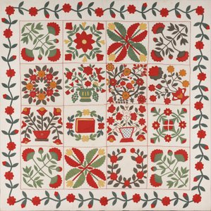 "Album Quilt", Baltimore, Maryland, 1861 körül (pamut selyemmel és gyapjúval) alkotó: Martha E. Keech