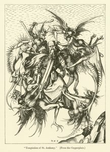 Szent Antal megkísértése (metszet) alkotó: Martin (after) Schongauer
