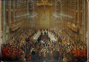 Bankett II. József császár és Pármai Izabella esküvője alkalmából 1760.10.06. Mozarttal a zenekarban alkotó: Martin (and studio) Mytens or Meytens