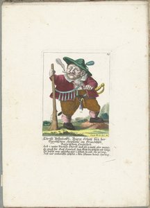 De dwerg Christl Vestnbalkh, 1710 körül Christl Vestnbalkh, Bürg Schütz a tiroli kőcsapda közelében a francia bayri betörésben (cím a tárgyon) Il Callotto resurcitato vagy újonnan berendezett kis szekrény (sorozat címe) alkotó: Martin Engelbrecht (attributed to)
