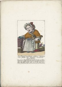 De dwerg Frau Agatha Zipperlingin, hondje, 1710 körül Mrs. Agatha Zipperlingin, született Castaunin von Falten und Zeckerthal, neves kutyaanya (cím a tárgyon) Il Callotto resurcitato vagy újonnan berendezett kis szekrény (sorozat címe)