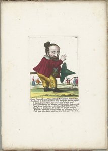 De dwerg Hans Sausakh von Wurstelfeld, 1710 körül Hans Sausakh von Wurstelfeld, híres fogazott tetős építész és villi professzor a magas Baurn cipőn (cím a tárgyon) Il Callotto resurcitato vagy újonnan berendezett kis szekrény (sorozat címe)
