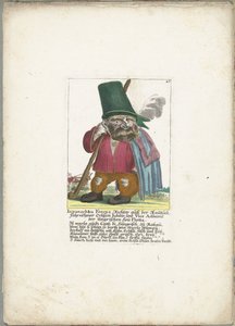 De dwerg Iupanschku Ferenz, 1710 körül Iupanschku Ferenz raubaui bíró, Jubilir főökör, a Magyar Heü Flotta admirálisa (cím a tárgyon) Il Callotto resurcitato vagy újonnan berendezett kis szekrény (sorozat címe) alkotó: Martin Engelbrecht (attributed to)