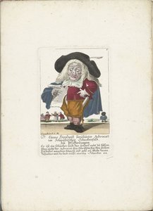 De dwerg Lucas Hirnzwik mint een advocaat, 1710 körül dr Lucas Hirnzwik, a sváb Schnekenfeld híres szószólója a rókagombáról (cím a tárgyon) Il Callotto resurcitato vagy újonnan berendezett kis szekrény (sorozat címe)