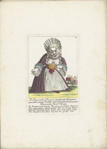 De dwerg Mademoiselle Poupon, mint Parijse Schone, 1710 körül Mademoiselle Poupone, a párizsi szépség, a jól ismert parlament szószólójának, Monsr. Chican (cím az objektumon) Il Callotto resurcitato vagy újonnan berendezett Zwerchen kabin alkotó: Martin Engelbrecht (attributed to)