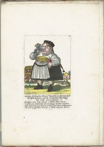 De dwerg Ursula Schleglin, ca. 1710 Ursula Schleglin, Maijr Mensch im Herren hoff zu Bluntzingen welche nunmehro ihre Waijsen Jahr ausgedient (title on object) Il Callotto resurcitato oder Neu eingerichtes Zwerchen Cabinet (series title)   1327848   hu    