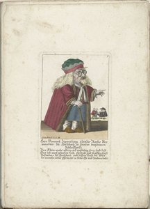 A dwerg Vincentz Zipperling in een bontjas, 1710 körül Herr Vincentz Zipperling, Rath legrégebbi rokona Hirschauban, kényelmes, laza kabátjában (cím a tárgyon) Il Callotto resurcitato vagy újonnan berendezett kis szekrény (sorozat címe)