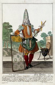 Egy üveges. Martin Engelbrecht metszete alkotó: Martin Engelbrecht