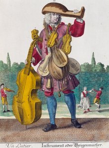 Lantos, metszet az Assemblage des nouveau manouvries habilles-ből, Martin Engelbrecht (1684-1756), Németország alkotó: Martin Engelbrecht