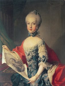 Mária Karolina főhercegnő (1752-1814), Ausztriai Mária Terézia (1717-80) tizenharmadik gyermeke, I. Ferdinánd (1751-1825), a két szicíliai király felesége, kezében apja, Franc császár portréja
