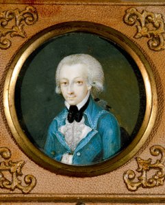 Ausztria, Wolfgang Amadeus Mozart (1756 - 1791) osztrák zeneszerző portréja, 1773 körül (miniatúra elefántcsontra)