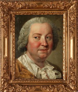 Önarckép - Martin van Meytens ifjabb (1695-1770) festménye, olaj, vászon, 36x26,5 cm - Önarckép, Martin van Meytens, fiatalabb olaj, vászon - Magángyűjtemény