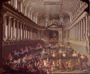 A bécsi spanyol manézs körhinta a franciák 1763-as prágai vereségét ünnepli, a fehér lovon osztrák Marie Teréz (1717-1780) képviselteti magát Martin Meytens (1695-1770) iskolájának festménye, 18. század Bécs. Kunsthistorische Mus