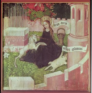 Dominikánusok oltárképe: A misztikus vadászat, 1470-80 körül (lásd még: 67722) alkotó: Martin Schongauer