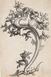 Bogáncsból készült levéldísz alkotó: Martin Schongauer