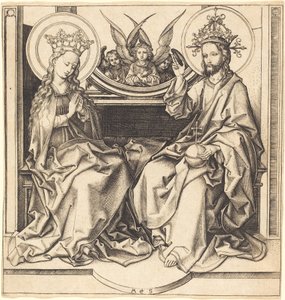 Krisztus áldja a Szűzanyát alkotó: Martin Schongauer
