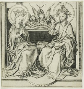 Krisztus áldja a Szűzanyát alkotó: Martin Schongauer