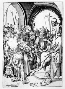 Krisztus Anna előtt (metszet) alkotó: Martin Schongauer