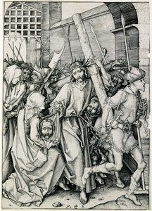 A keresztet hordozó Krisztus, 15. század vége alkotó: Martin Schongauer