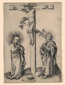 Krisztus a kereszten Máriával és Jánossal alkotó: Martin Schongauer