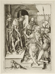 Krisztus szenvedéstörténete - Krisztus bemutatása (Ecce Homo) alkotó: Martin Schongauer