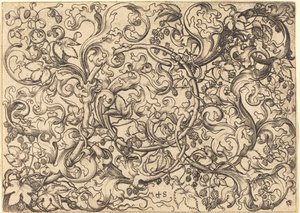 Dísz komló szőlővel alkotó: Martin Schongauer
