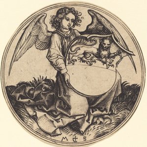 Pajzs oroszlánnal, Angel kezében alkotó: Martin Schongauer
