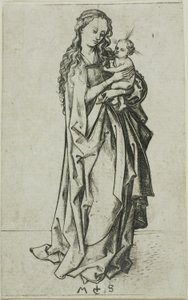 Kis álló Madonna és gyermeke alkotó: Martin Schongauer