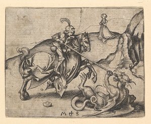 St. George Slaying the Dragon, kb. 1435-1491. alkotó: Martin Schongauer