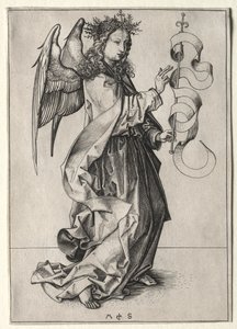 Az Angyali üdvözlet angyala. alkotó: Martin Schongauer