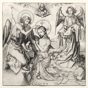 Krisztus megkeresztelkedése a Jordánban alkotó: Martin Schongauer