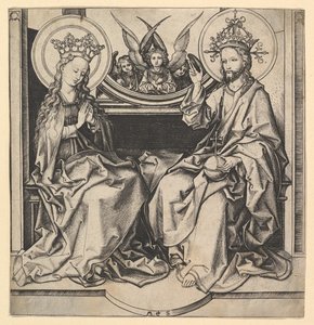 A Szűz trónra emelése, kb. 1435-1491. alkotó: Martin Schongauer