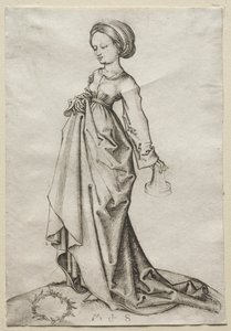 Az ostoba szüzek másodika. alkotó: Martin Schongauer