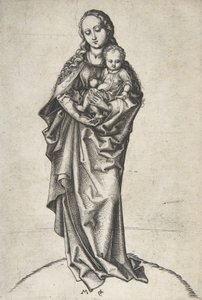 Szűz és gyermek almával, kb. 1475., kb. 1475. alkotó: Martin Schongauer