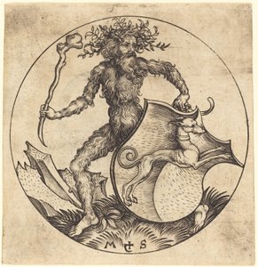 Vad ember pajzsot tart egy agárral alkotó: Martin Schongauer