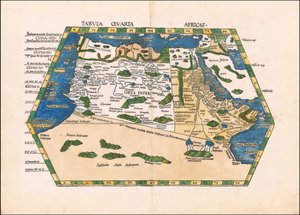 1513 Ptolemaiosz 4. afrikai térképe Martin Waldseemüller által készített térkép