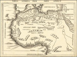 Észak-Afrika 1513-as térképe, Martin Waldseemüller által készített térkép