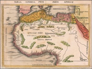 1513 Nyugat- és Észak-Afrika térképe, Martin Waldseemüller készítette alkotó: Martin Waldseemuller