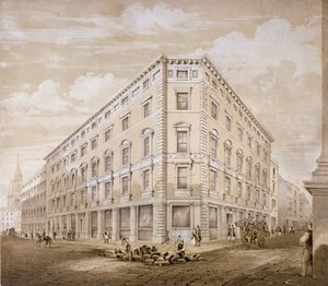 Gresham Street, London City, 1840. alkotó: Martin and Hood