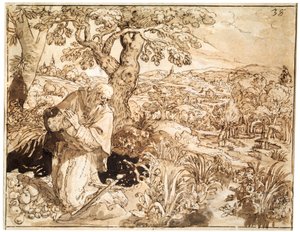 Egy remete, 1585-1586 alkotó: Maarten de Vos