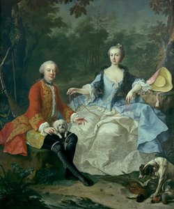 Giacomo Durazzo gróf 1717-1794 egy vadász képében a feleségével..., valószínűleg az 1760-as évek eleje.