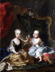 Habsburg-Lotaringiai József, a későbbi császár, nővérével, Mária Annával