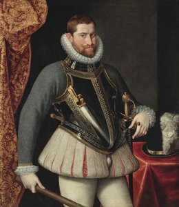 Rodolphe II (Empereur des Romains) – II. Rudolf osztrák (1552-1612), par Rota, Martino (kb. 1520-1583) római császár portréja. Olaj, vászon, méret: 112x98,5, , Magángyűjtemény