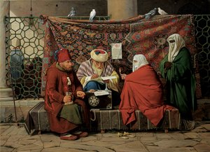 Egy török közjegyző házassági szerződést köt a Kilic Ali pasa mecset előtt, Tophane, Cinstantinápoly, 1837