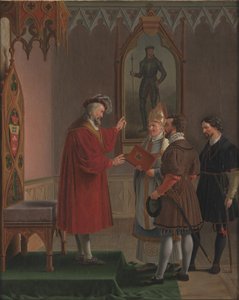 Adolf, Schleswig-Holstein hercege elutasítja a dán trónra lépési ajánlatot. Másolat C. W. Eckersberg nyomán