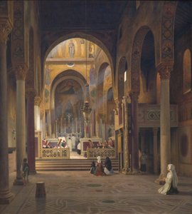A Capella Palatina belseje Palermóban, Olaszországban alkotó: Martinus Rørbye