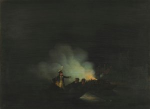 Holland: Matthijs Beelaerts, a nemzetőrség parancsnokának átkelése Papendrechtbe 1813. november 22-én éjjel.